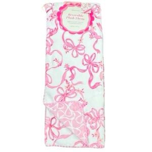 Envogue - ‘Pink Ribbons’ Reversible Plush Throw. 50” x 70” NWT. Last One!